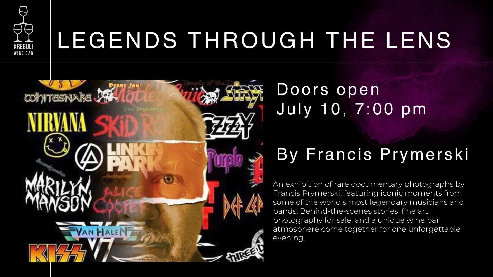 Poster for Legends Through the Lens Photography Exhibition by Francis Prymerski